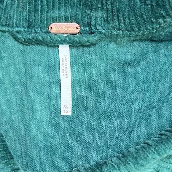 Free People Green Corduroy XL Shacket Jacket Boho Western Country - Picture 4 of 4